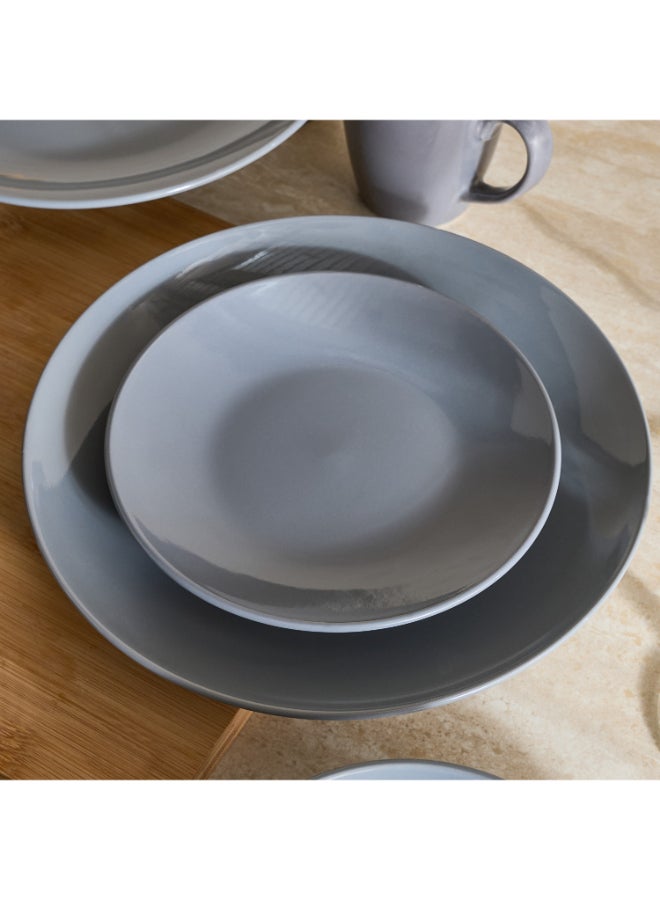 Home Box Glossy Grey 16-Piece Dinner Set for 4 - Image 3